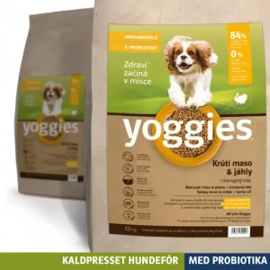 15 kg KALKUN & hirse med hampolje og probiotika MINI – kaldpresset hundefôr YOGGIES