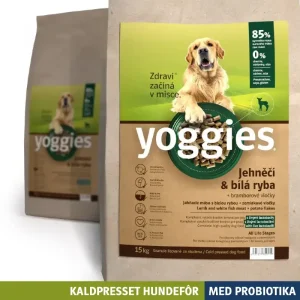 15 kg LAM & HVIT FISK med probiotika – kaldpresset hundefôr YOGGIES – diettfôr