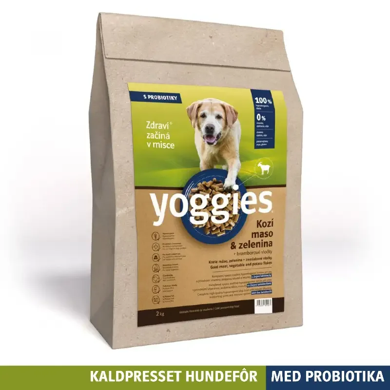 2 kg HYPOALLERGENISK – GEIT med probiotika – kaldpresset hundefôr YOGGIES