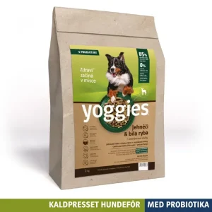 2 kg LAM & HVIT FISK med probiotika – kaldpresset hundefôr YOGGIES – diettfôr