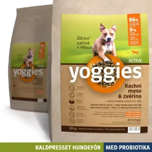 20 kg ACTIVE – AND & VILT med probiotika – kaldpresset hundefôr YOGGIES