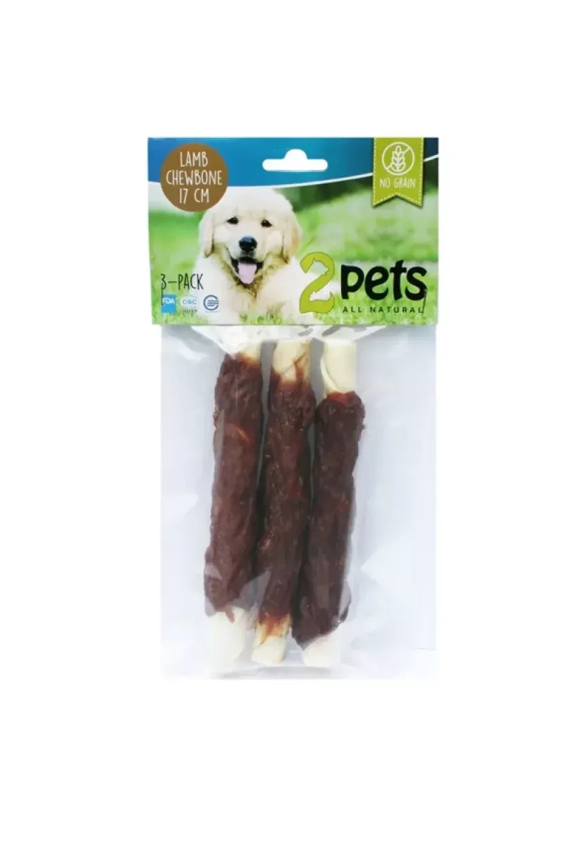 2pets tyggepinner m/ lam 17cm 3-pack