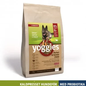 5 kg KYLLING & STORFE med probiotika – kaldpresset hundefôr YOGGIES