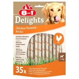 8in1 Delights Twisted Sticks til små hunder kylling
