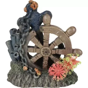 AD MARINA SHIP’S WHEEL+ANCHOR 14x8x14CM