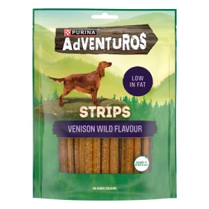 Adventuros Strips Venison Hundegodbit 90g