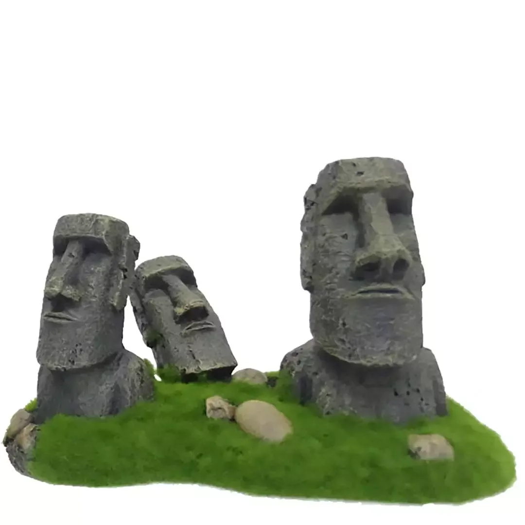 Akv. Pynt 234-444375 Moai Statuer Fra Påskeøya 21X12X13Cm
