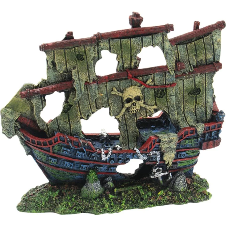 Akvariedokor Skipsvrak 20×7.7×17 cm