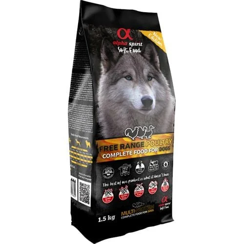 Alpha Spirit Fjærkre komplett hundefôr/godbiter semimoist 1,5kg