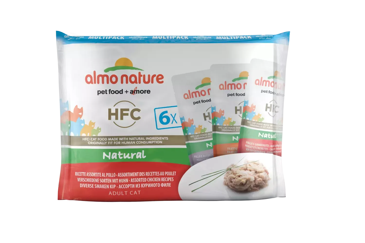 AN HFC Cat Multi Pack Natural Chicken Mix Pouch 6×55 g