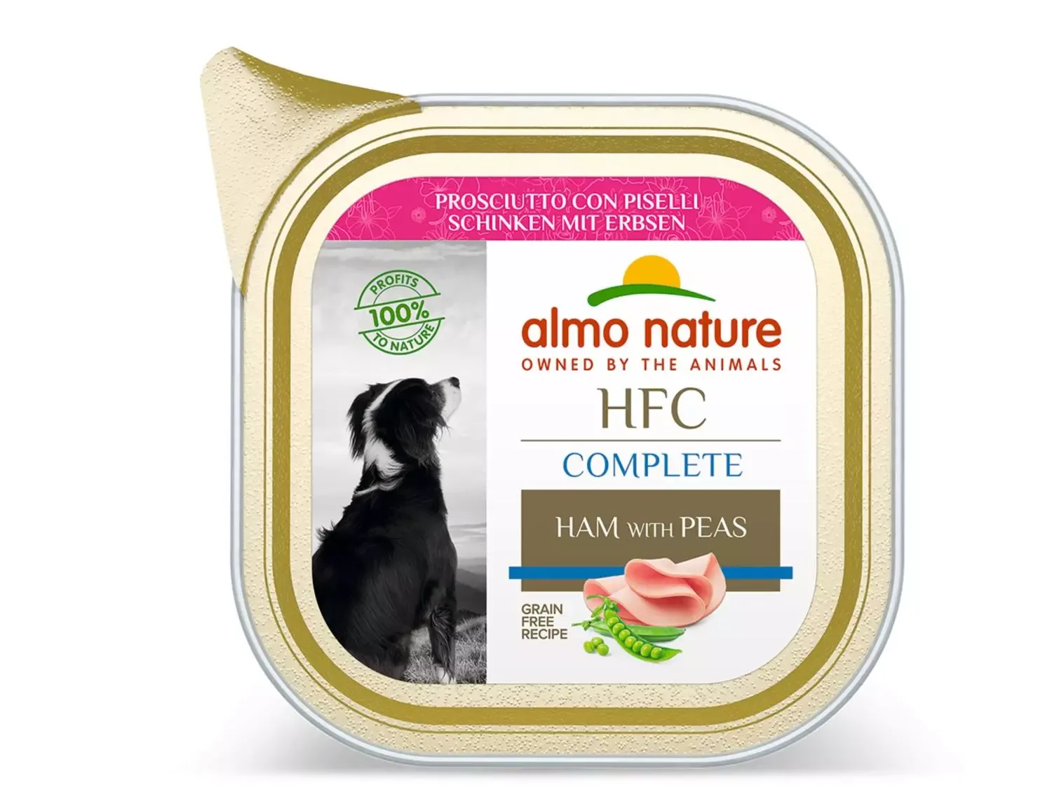 AN HFC Dog Complete – Ham with Peas Alu 85 g