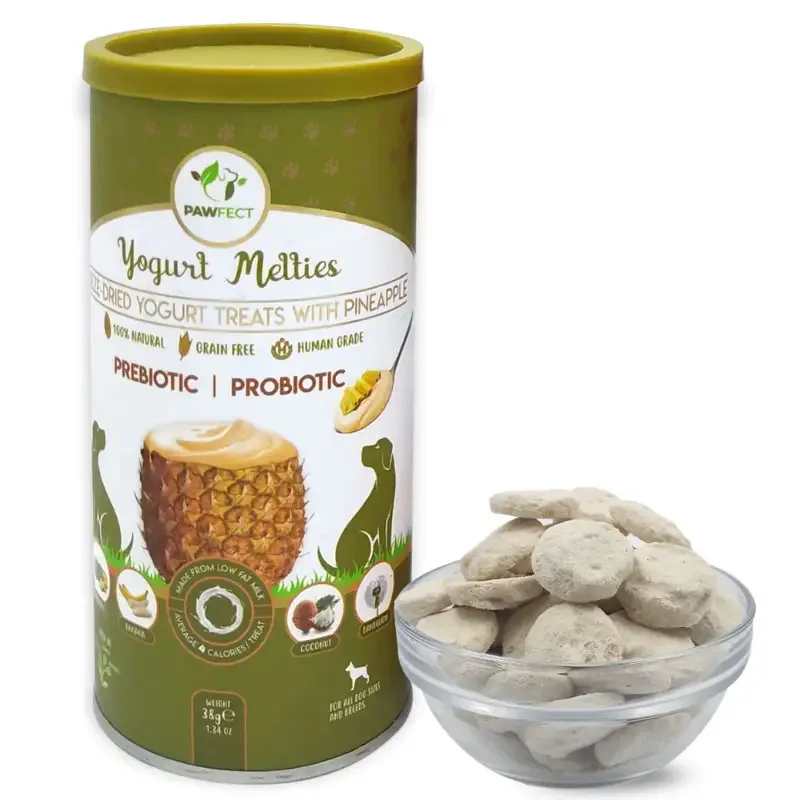 ANANAS & YOGHURT hundegodbiter med prebiotika og probiotika – Pawfect Yogurt Melties