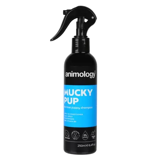 Animology Mucky Pup Tørrsjampo Valp – Uten Skylling & Luktnøytraliserende (250ml)