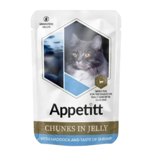 APPETITT Kolje og reke i gele våtfôr til katt 85g