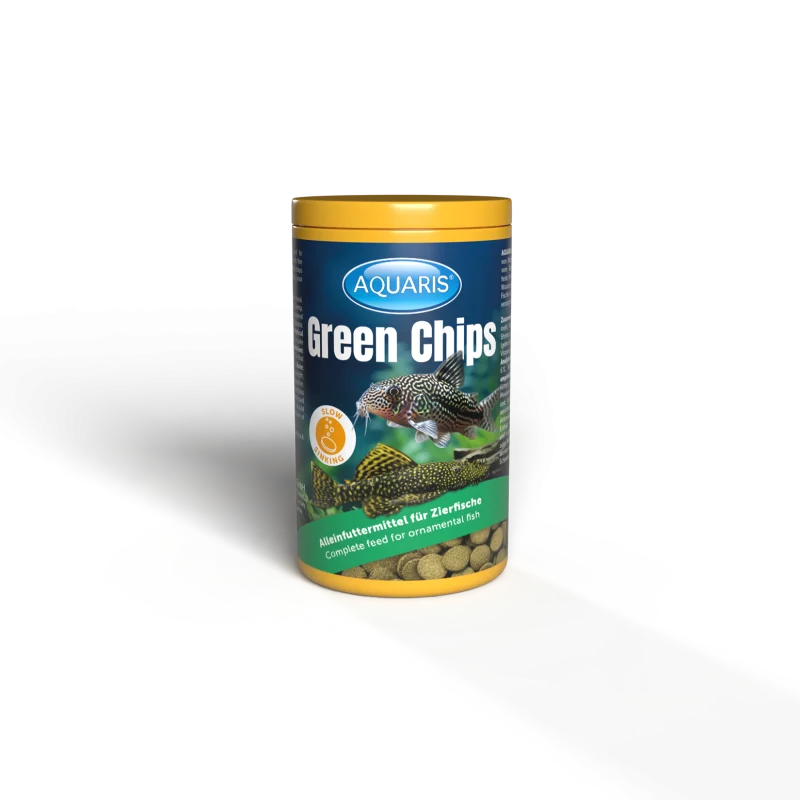 Aquaris Green Chips – fôrtabletter for planteetende bunnfisk, 250 ml