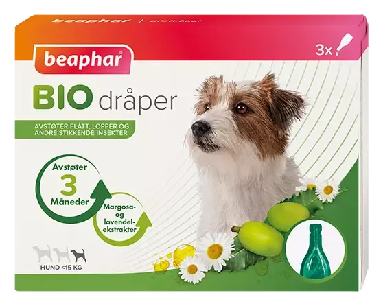 Beaphar Biodråper Spot On Hund <15 kg 3 x 1ml