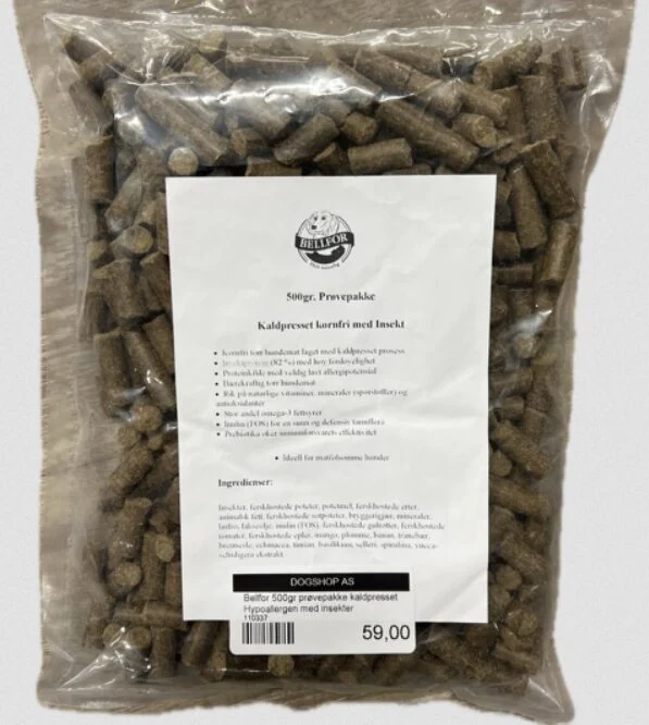 Bellfor 500g Prøvepakke Kaldpresset Hypoallergen med Insekter - Image 2
