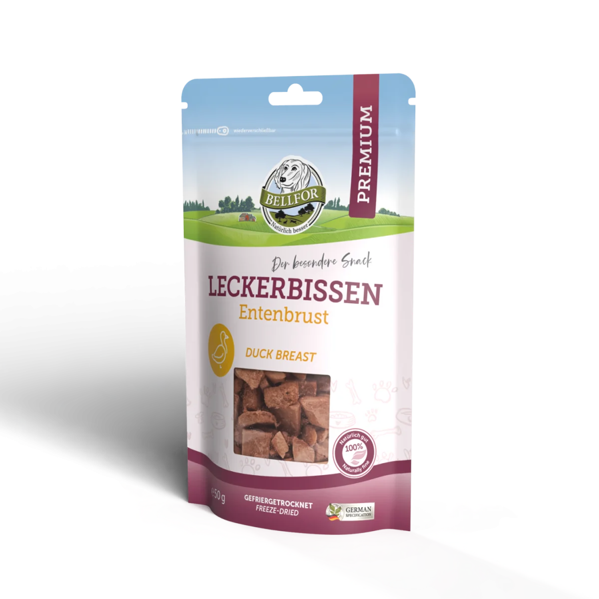 Bellfor Frysetørket Godbit til Hund – Andebryst 50g - Image 2
