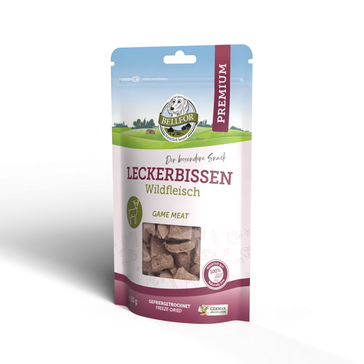 Bellfor Frysetørket Godbit til Hund – Viltkjøtt 50g - Image 2
