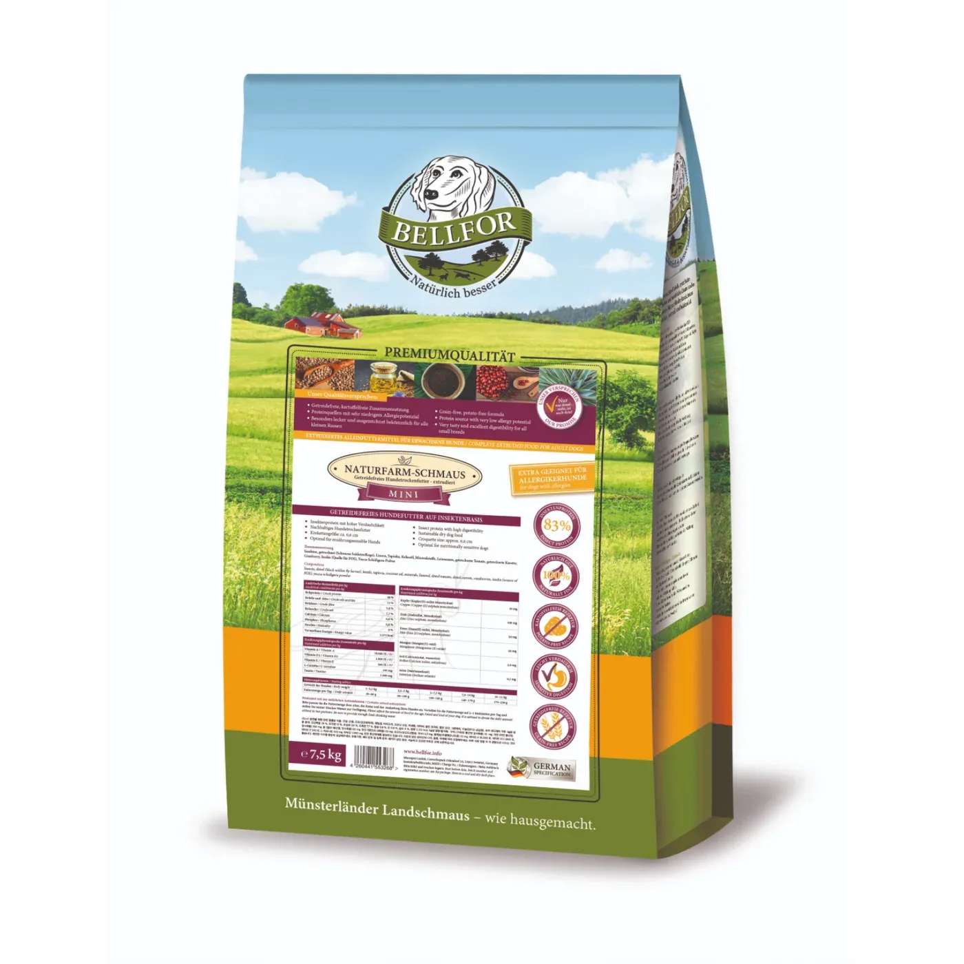 Bellfor kornfri med insektprotein NaturFarm-Schmaus Mini