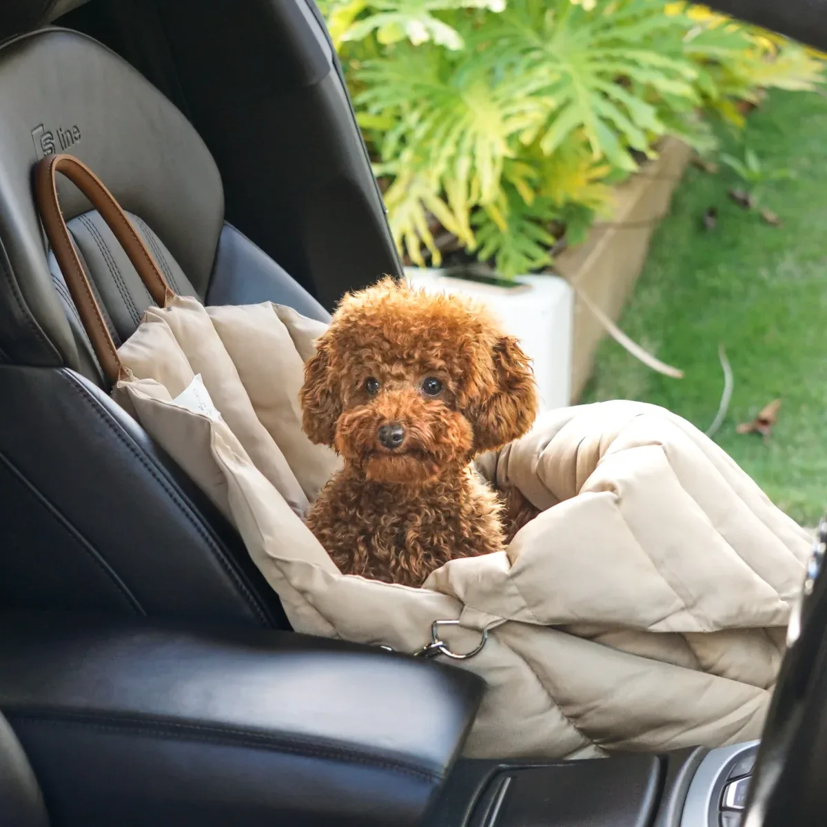 Bilsete til hund – beige