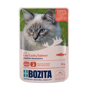 Biter i gel茅 med laks