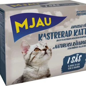 Biter i Saus med Kj酶tt og Fisk 8x85g Kattemat
