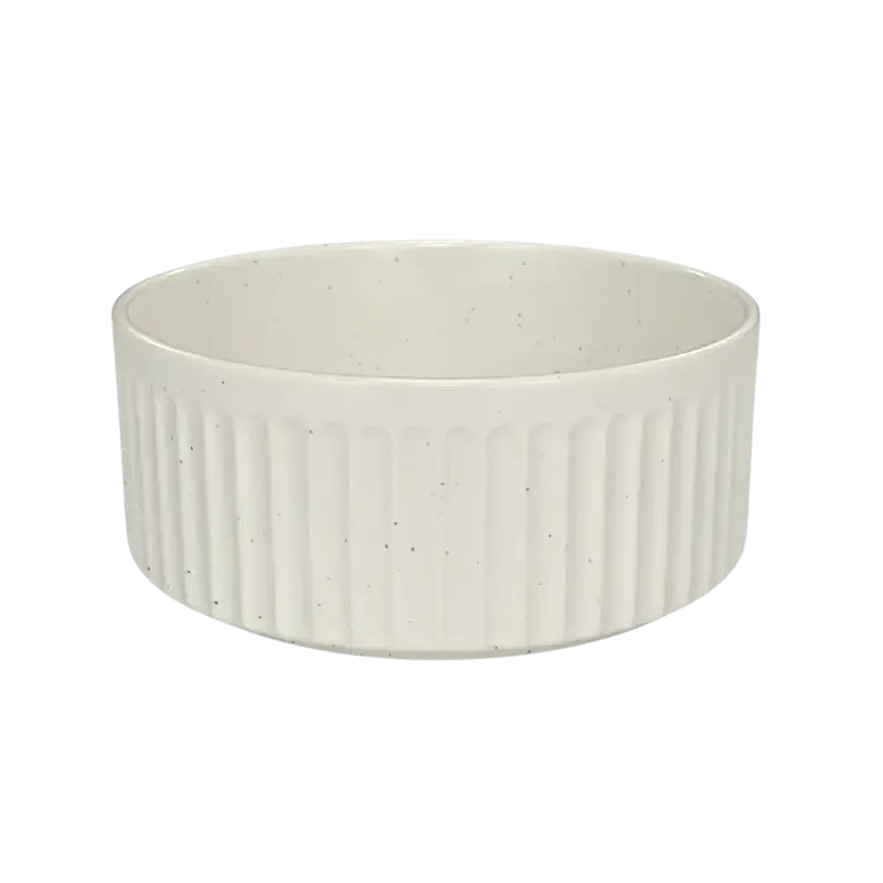 Bjaf – Freja riflet keramisk skål, hvit, 450ml & 1000ml