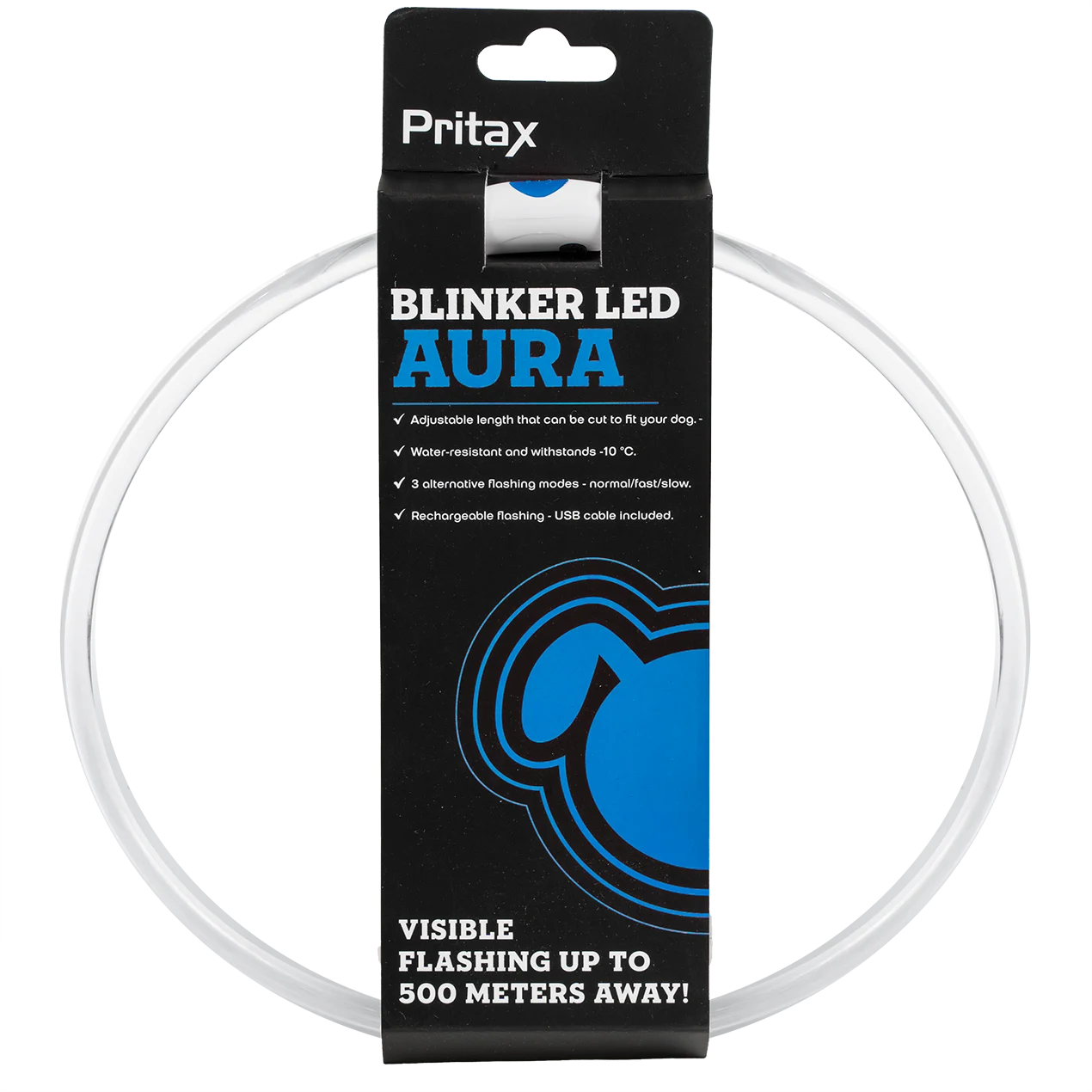 Blinkende krage LED Aura Blue