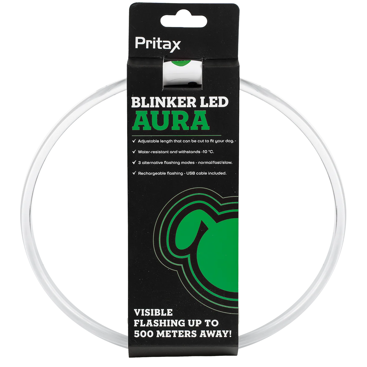 Blinkende krage LED Aura Green