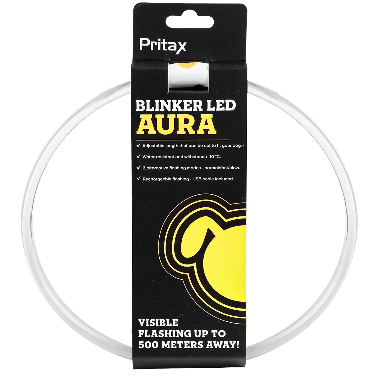 Blinkende krage LED Aura Yellow