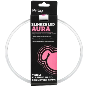 Blinkende LED-halsb氓nd Aura Pink