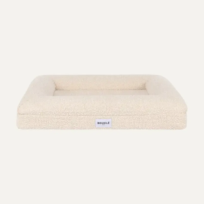 Bouclé Bed White Large
