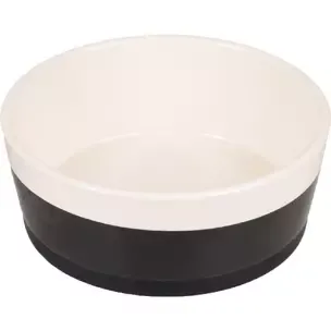 BOWL DOG DUKE CERAMIC NON-SLIP BLACK/WHITE 18CM 1130ML(4)