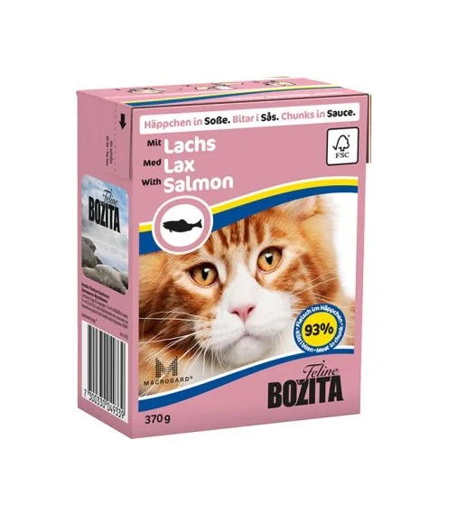 Bozita Bitar I Sås Med Lax 370Gr Tetra Recart