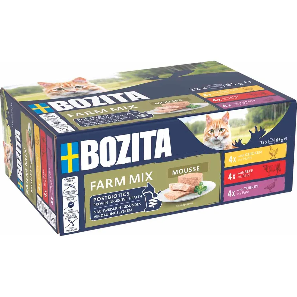Bozita Cat Farm Mix Mousse 12x85g