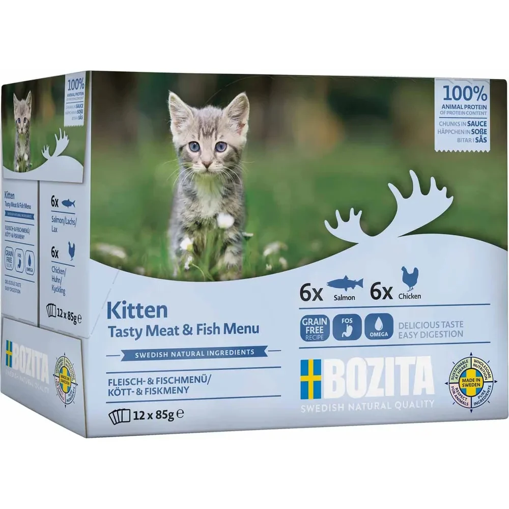 Bozita Feline Kitten Meat and Fish In Sauce Multibox
