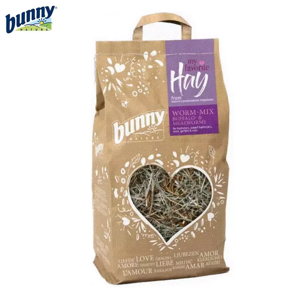 Bunny-Nature my favorite hay Larve mix Buffalo og melorm 100gr (Utgått)