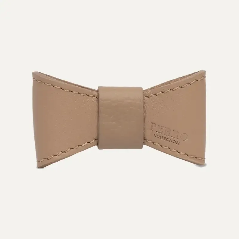 Caffe Latte Leather Bowtie