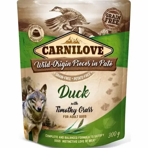 Carnilove – Posepaté med And og Timotegras, 300g