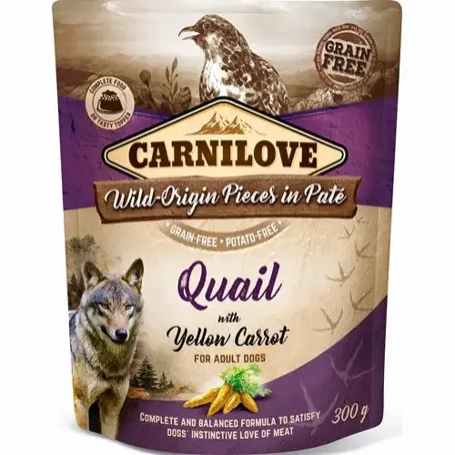 Carnilove – Posepaté med vaktel og gulrot, 300g