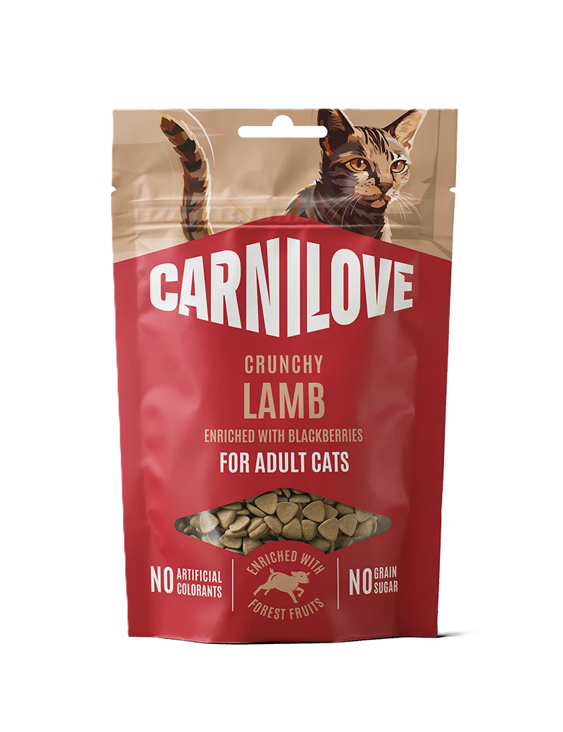 Cat Crunchy Snack Lam beriket med bj酶rneb忙r