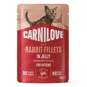 Cat Pouch Jelly Rabbit with Marigold Kitten 85g