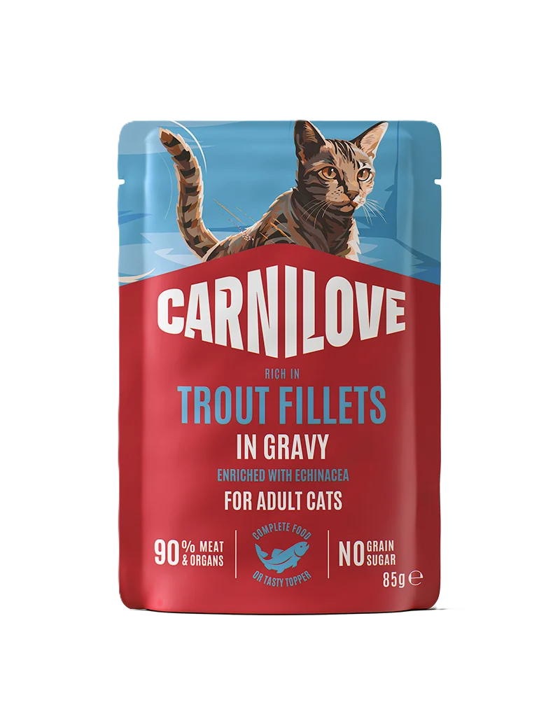 Cat Pouch med saus rik p氓 酶rret, tilsatt echinacea