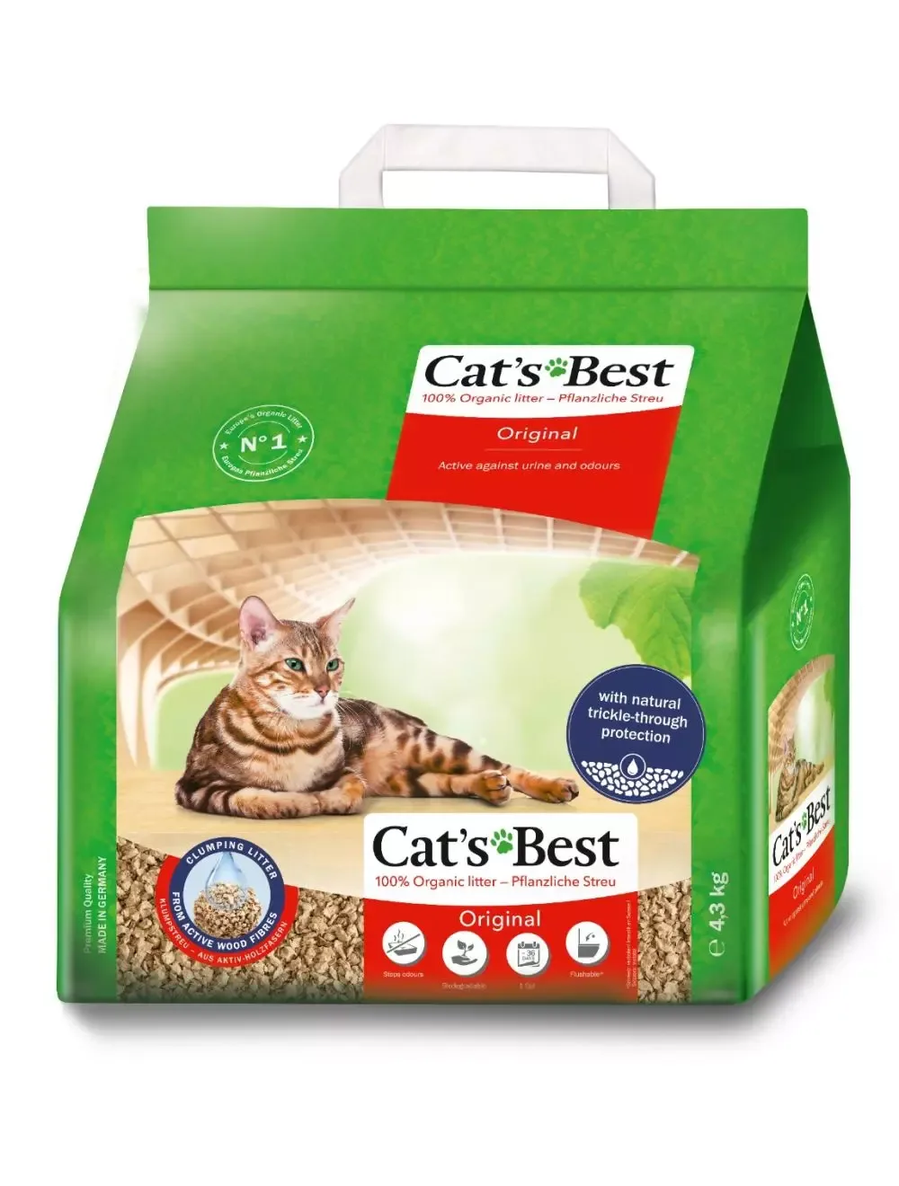 Cat’s Best Original 10l/4,3kg- Drøy og klumpende kattesand med ekstrem luktkontroll