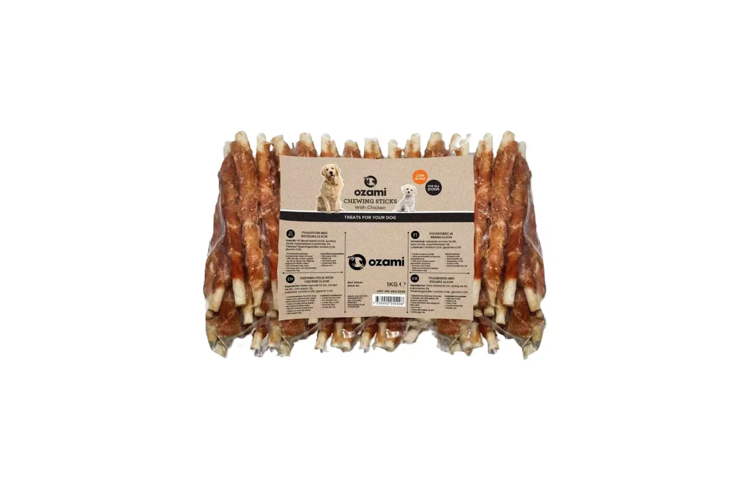 CHEWING STICK w/ Chicken, 12.5cm. 1kg.
