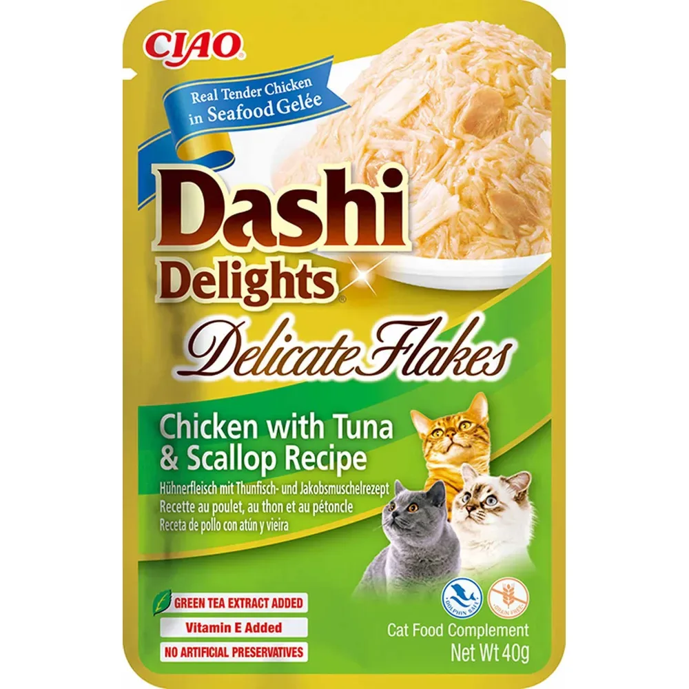 Churu Cat Dashi Delights Delicate Flakes Chicken/tuna/scallop 40g