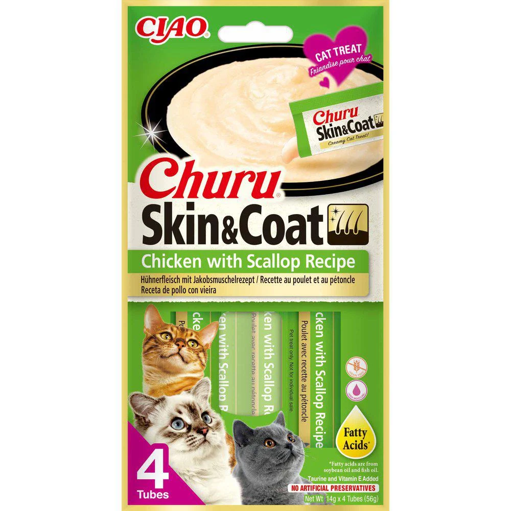 Churu Skin and Coat- Chicken and Scallop 4st