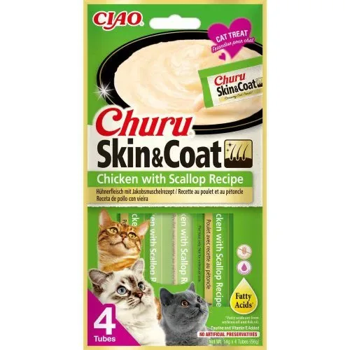 Churu Skin & Coat kylling m/kamskjell