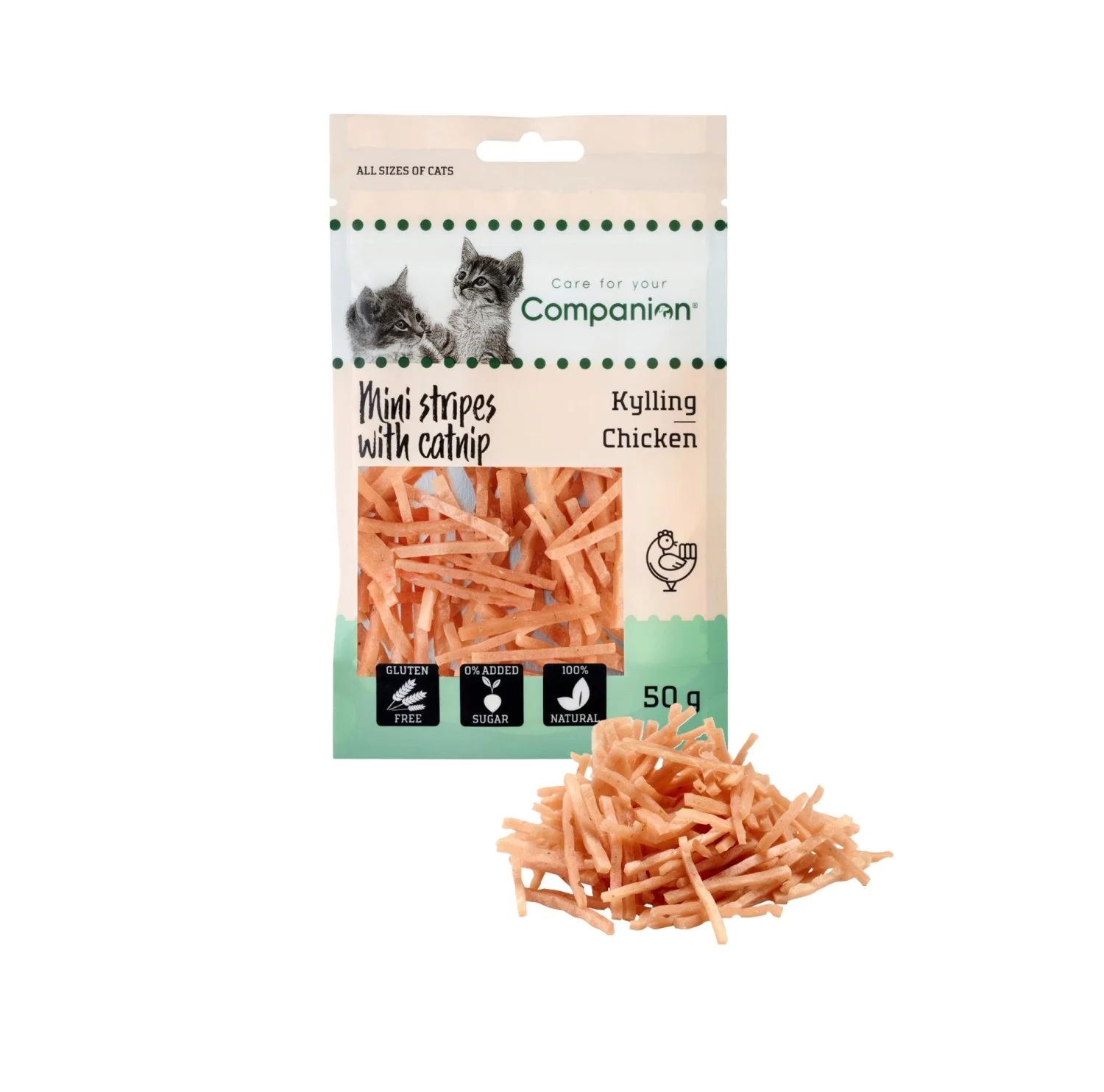 Companion Cat Mini Chicken Stripes With Cat Nip 50G